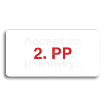Piktogram "2. PODZEMNÍ PODLAŽÍ" - bílá tabulka - barevný tisk bez rámečku