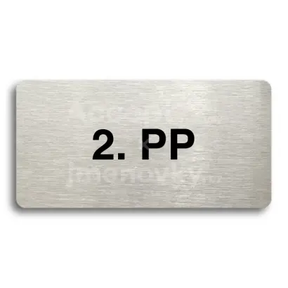 Piktogram "2. PODZEMNÍ PODLAŽÍ" - stříbrná tabulka - černý tisk bez rámečku