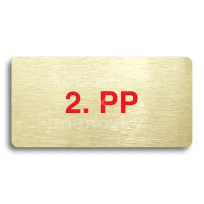 Piktogram "2. PODZEMNÍ PODLAŽÍ" - zlatá tabulka - barevný tisk bez rámečku