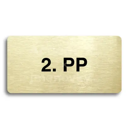 Piktogram "2. PODZEMNÍ PODLAŽÍ" - zlatá tabulka - černý tisk bez rámečku