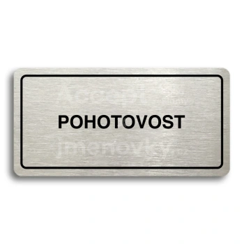 Piktogram "POHOTOVOST" - stříbrná tabulka - černý tisk