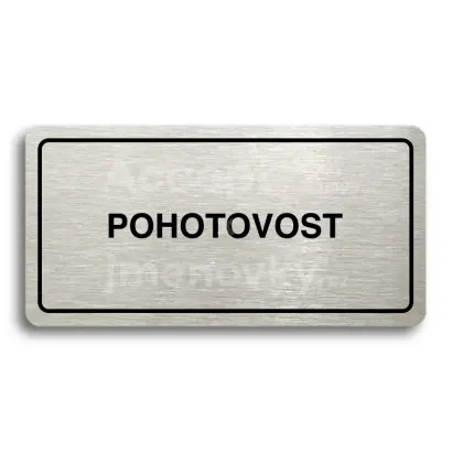 Piktogram "POHOTOVOST" - stříbrná tabulka - černý tisk