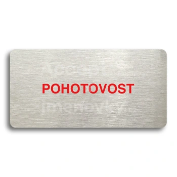 Piktogram "POHOTOVOST" - stříbrná tabulka - barevný tisk bez rámečku