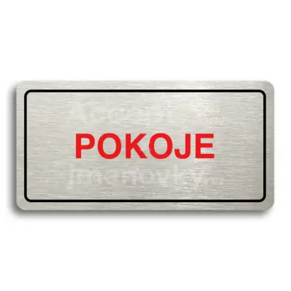 Piktogram "POKOJE" - stříbrná tabulka - barevný tisk