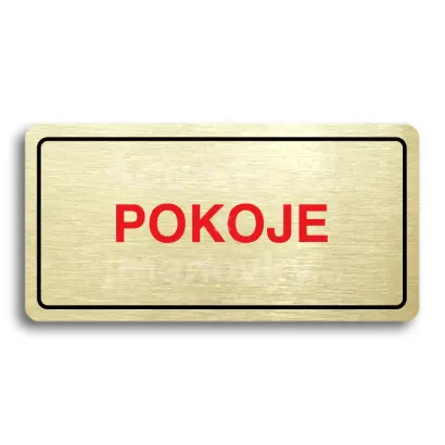 Piktogram "POKOJE" - zlatá tabulka - barevný tisk
