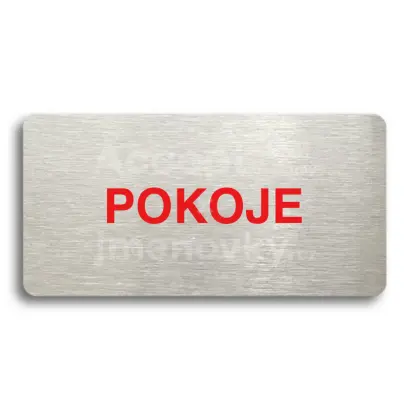 Piktogram "POKOJE" - stříbrná tabulka - barevný tisk bez rámečku