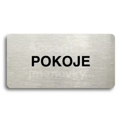 Piktogram "POKOJE" - stříbrná tabulka - černý tisk bez rámečku