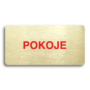 Piktogram "POKOJE" - zlatá tabulka - barevný tisk bez rámečku