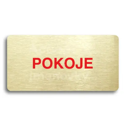 Piktogram "POKOJE" - zlatá tabulka - barevný tisk bez rámečku