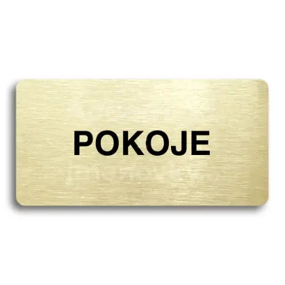 Piktogram "POKOJE" - zlatá tabulka - černý tisk bez rámečku