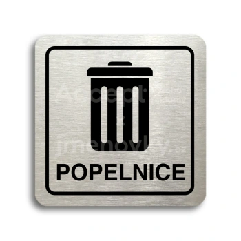 Piktogram "popelnice II" - stříbrná tabulka - černý tisk