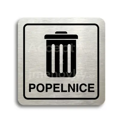 Piktogram "popelnice II" - stříbrná tabulka - černý tisk