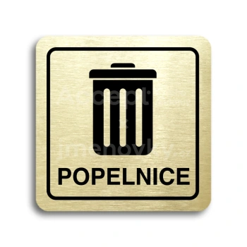 Piktogram "popelnice II" - zlatá tabulka - černý tisk