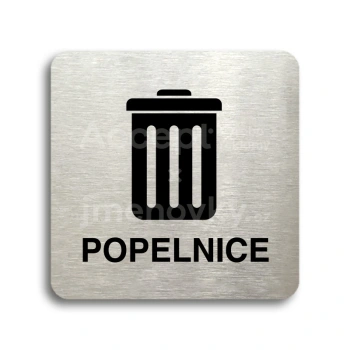 Piktogram "popelnice II" - stříbrná tabulka - černý tisk bez rámečku