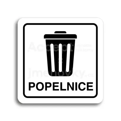 Piktogram "popelnice III" - bílá tabulka - černý tisk