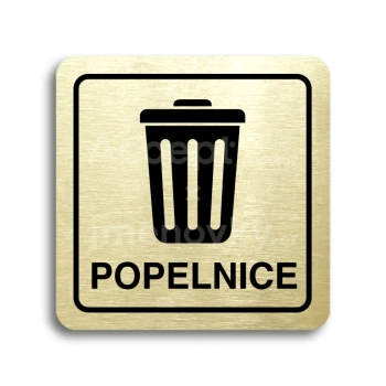 Piktogram "popelnice III" - zlatá tabulka - černý tisk
