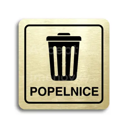 Piktogram "popelnice III" - zlatá tabulka - černý tisk