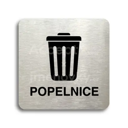 Piktogram "popelnice III" - stříbrná tabulka - černý tisk bez rámečku