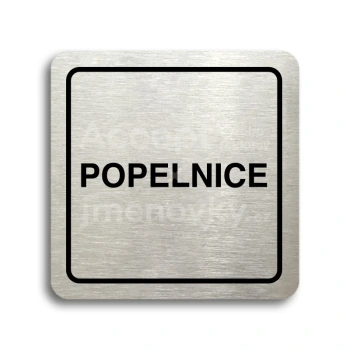 Piktogram "popelnice" - stříbrná tabulka - černý tisk