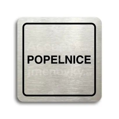 Piktogram "popelnice" - stříbrná tabulka - černý tisk