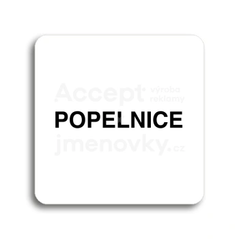 Piktogram "popelnice" - bílá tabulka - černý tisk bez rámečku
