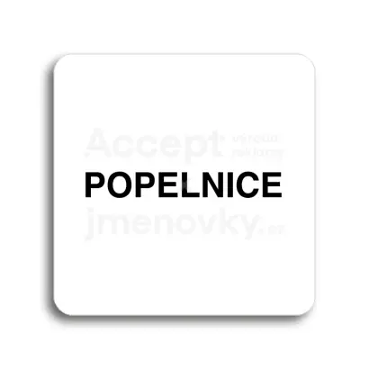 Piktogram "popelnice" - bílá tabulka - černý tisk bez rámečku