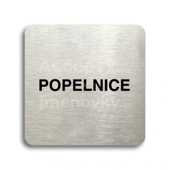 Piktogram "popelnice" - stříbrná tabulka - černý tisk bez rámečku