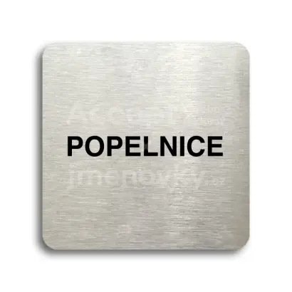 Piktogram "popelnice" - stříbrná tabulka - černý tisk bez rámečku