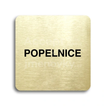 Piktogram "popelnice" - zlatá tabulka - černý tisk bez rámečku