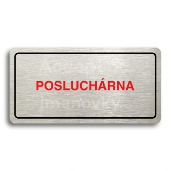 Piktogram "POSLUCHÁRNA" - stříbrná tabulka - barevný tisk