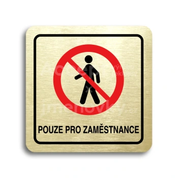 Piktogram "pouze pro zaměstnance II" - zlatá tabulka - barevný tisk