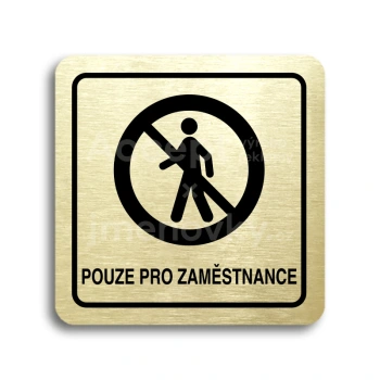 Piktogram "pouze pro zaměstnance II" - zlatá tabulka - černý tisk