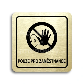 Piktogram "pouze pro zaměstnance III" - zlatá tabulka - černý tisk