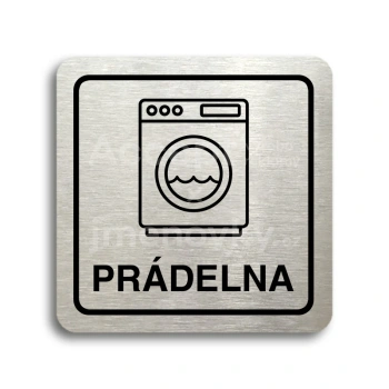 Piktogram "prádelna II" - stříbrná tabulka - černý tisk