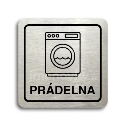 Piktogram "prádelna II" - stříbrná tabulka - černý tisk