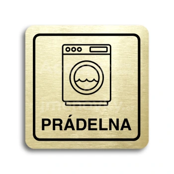 Piktogram "prádelna II" - zlatá tabulka - černý tisk