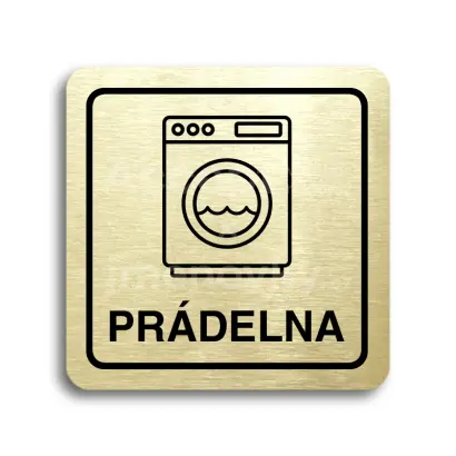 Piktogram "prádelna II" - zlatá tabulka - černý tisk
