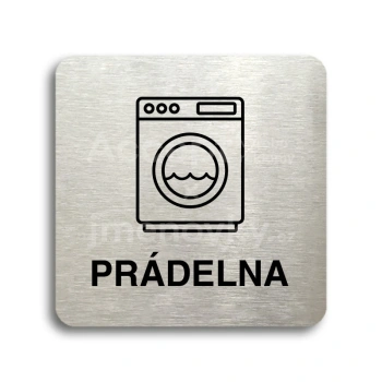 Piktogram "prádelna II" - stříbrná tabulka - černý tisk bez rámečku