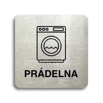 Piktogram "prádelna II" - stříbrná tabulka - černý tisk bez rámečku