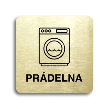 Piktogram "prádelna II" - zlatá tabulka - černý tisk bez rámečku