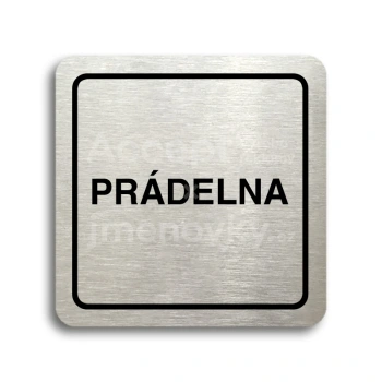 Piktogram "prádelna" - stříbrná tabulka - černý tisk
