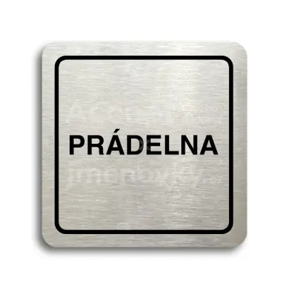 Piktogram "prádelna" - stříbrná tabulka - černý tisk