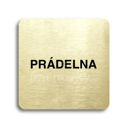 Piktogram "prádelna" - zlatá tabulka - černý tisk bez rámečku