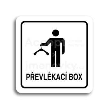 Piktogram "převlékací box II" - bílá tabulka - černý tisk