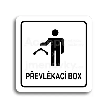 Piktogram "převlékací box II" - bílá tabulka - černý tisk