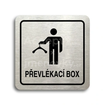 Piktogram "převlékací box II" - stříbrná tabulka - černý tisk