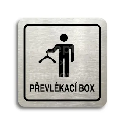 Piktogram "převlékací box II" - stříbrná tabulka - černý tisk