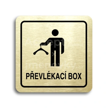 Piktogram "převlékací box II" - zlatá tabulka - černý tisk