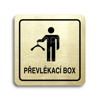 Piktogram "převlékací box II" - zlatá tabulka - černý tisk