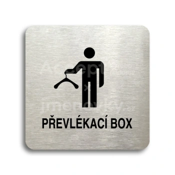 Piktogram "převlékací box II" - stříbrná tabulka - černý tisk bez rámečku